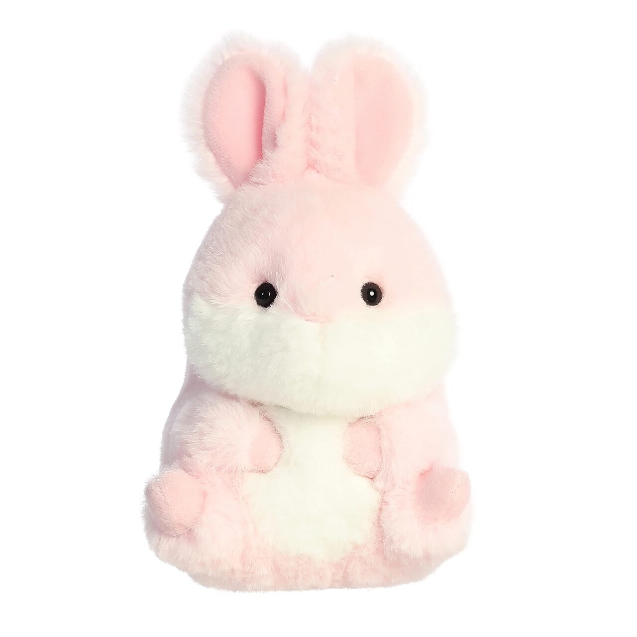 Aurora® Round Rolly Pet™ Bunny Pink™ Stuffed Animal - Adorable Companions - On-The-Go Fun - Pink 5 Inches